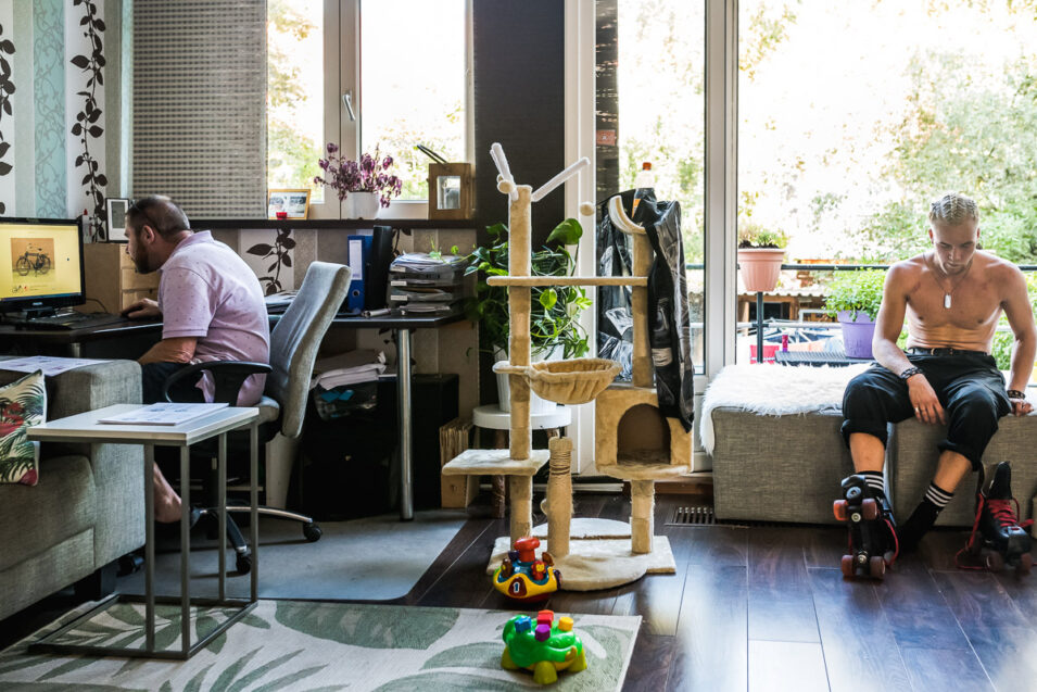 Day in the Life van Skip Boekhorst met zijn vader, documentaire familie fotografie, Project Hartekind, Sandra Stokmans Fotografie